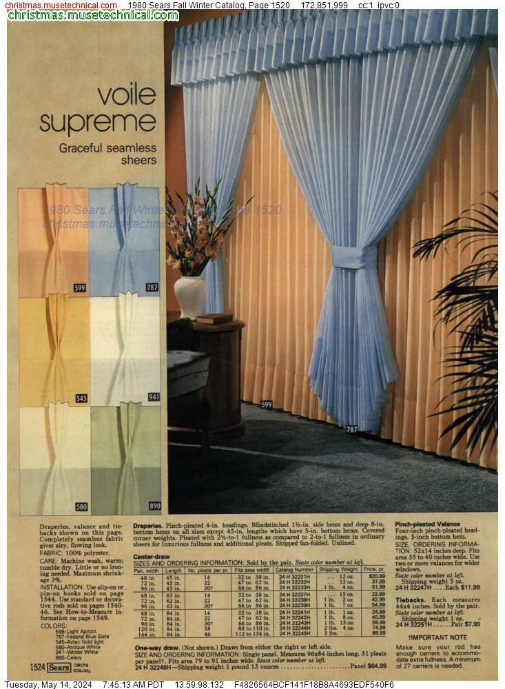 1980 Sears Fall Winter Catalog, Page 1520