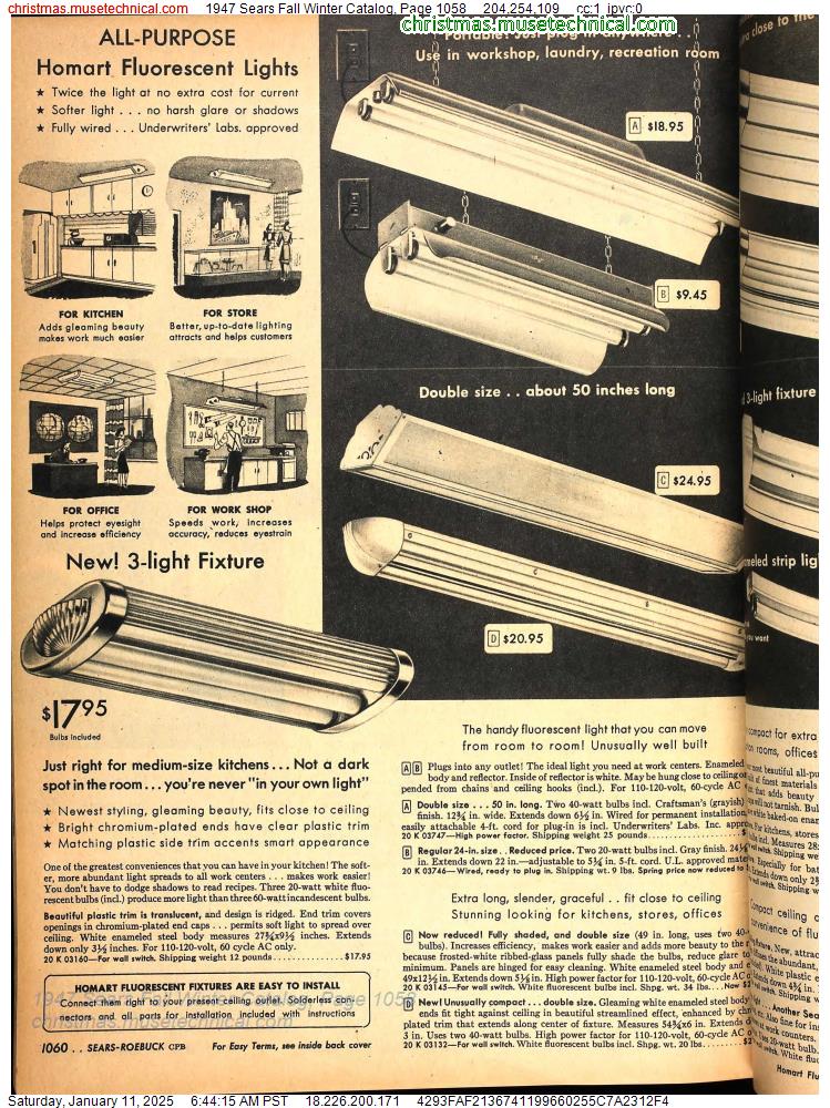 1947 Sears Fall Winter Catalog, Page 1058