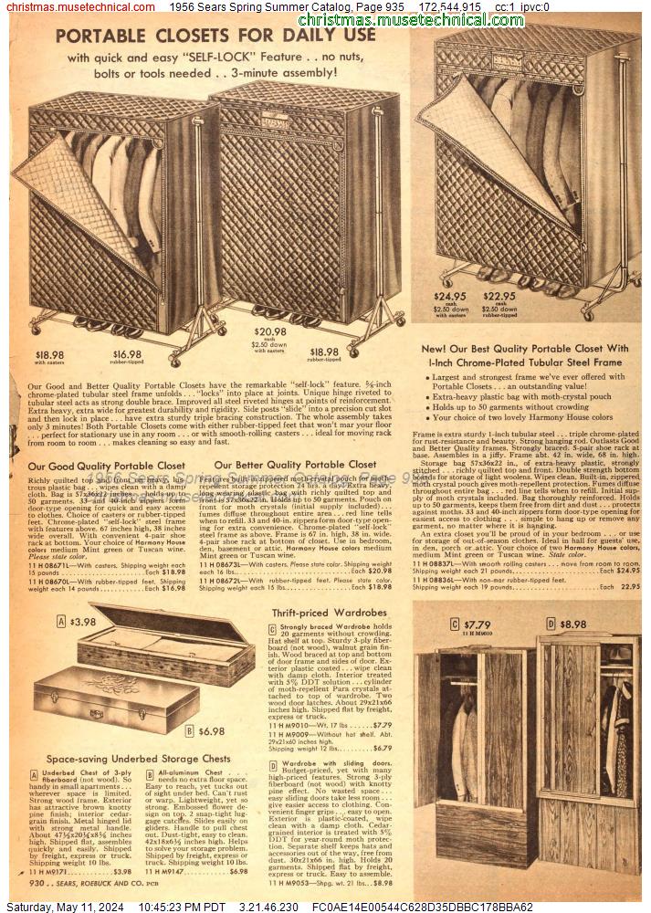 1956 Sears Spring Summer Catalog, Page 935