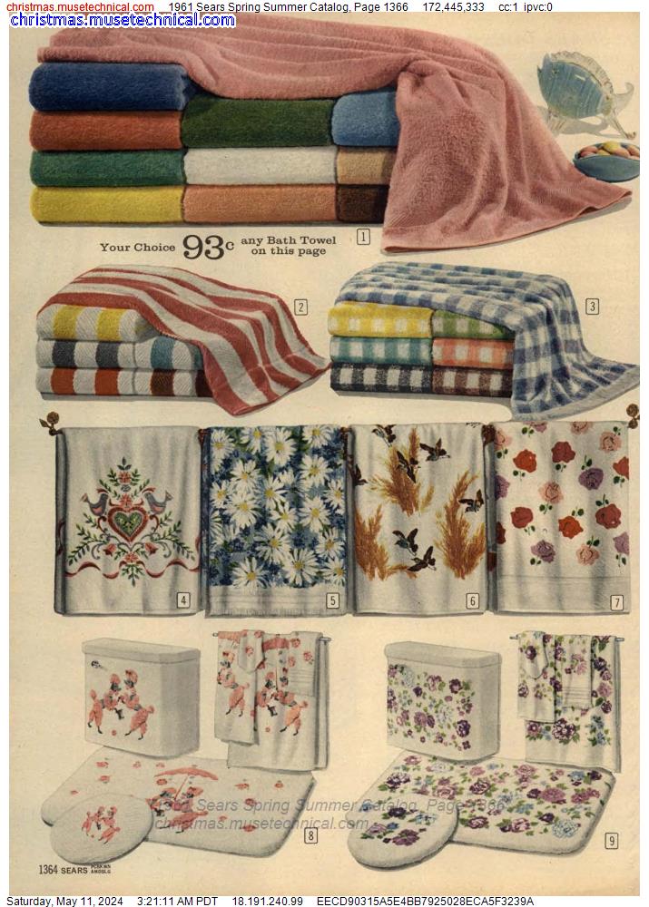 1961 Sears Spring Summer Catalog, Page 1366