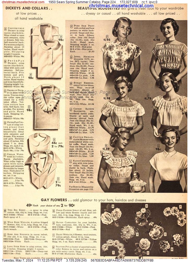 1950 Sears Spring Summer Catalog, Page 224
