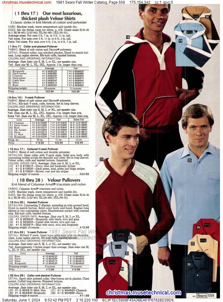 1981 Sears Fall Winter Catalog, Page 559