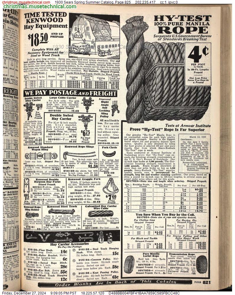 1930 Sears Spring Summer Catalog, Page 825