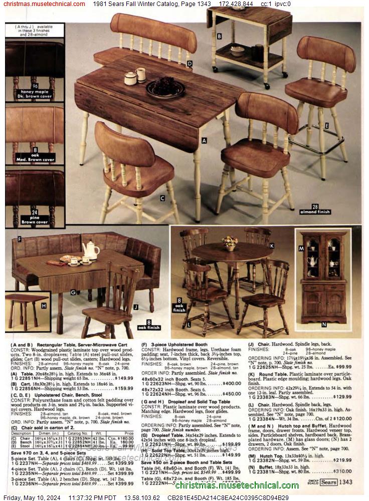 1981 Sears Fall Winter Catalog, Page 1343