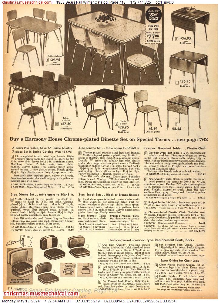 1958 Sears Fall Winter Catalog, Page 718