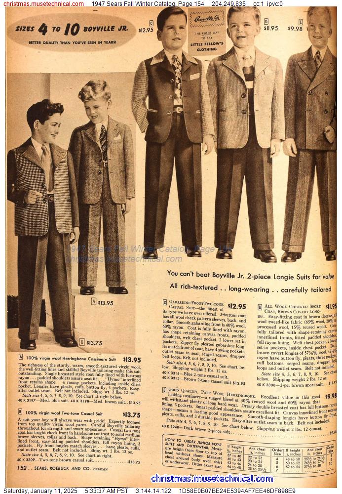 1947 Sears Fall Winter Catalog, Page 154