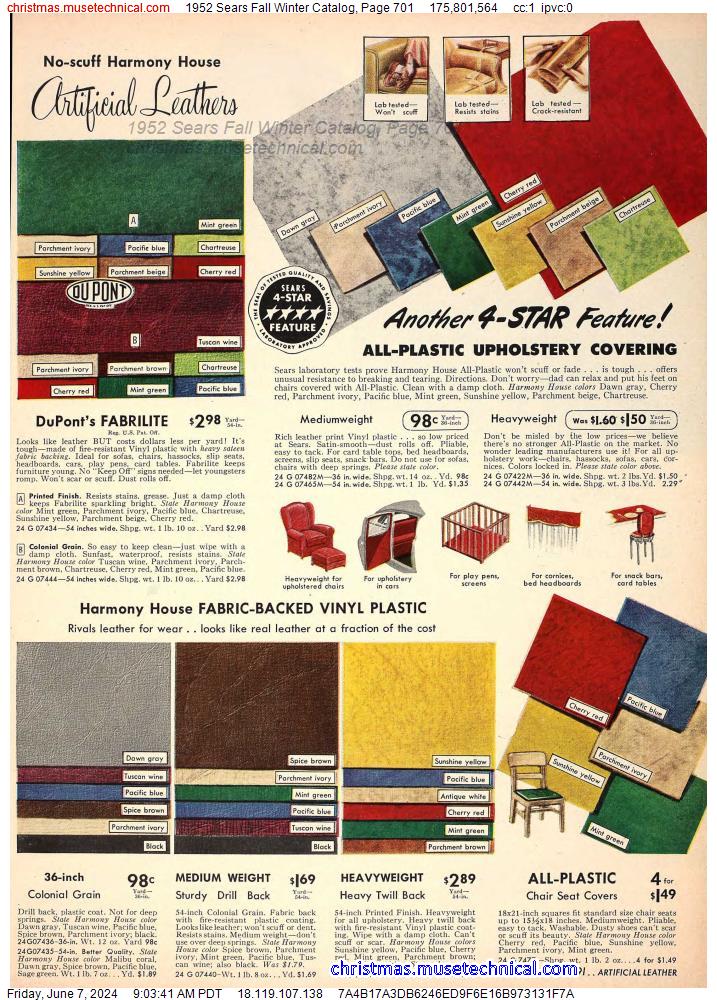 1952 Sears Fall Winter Catalog, Page 701