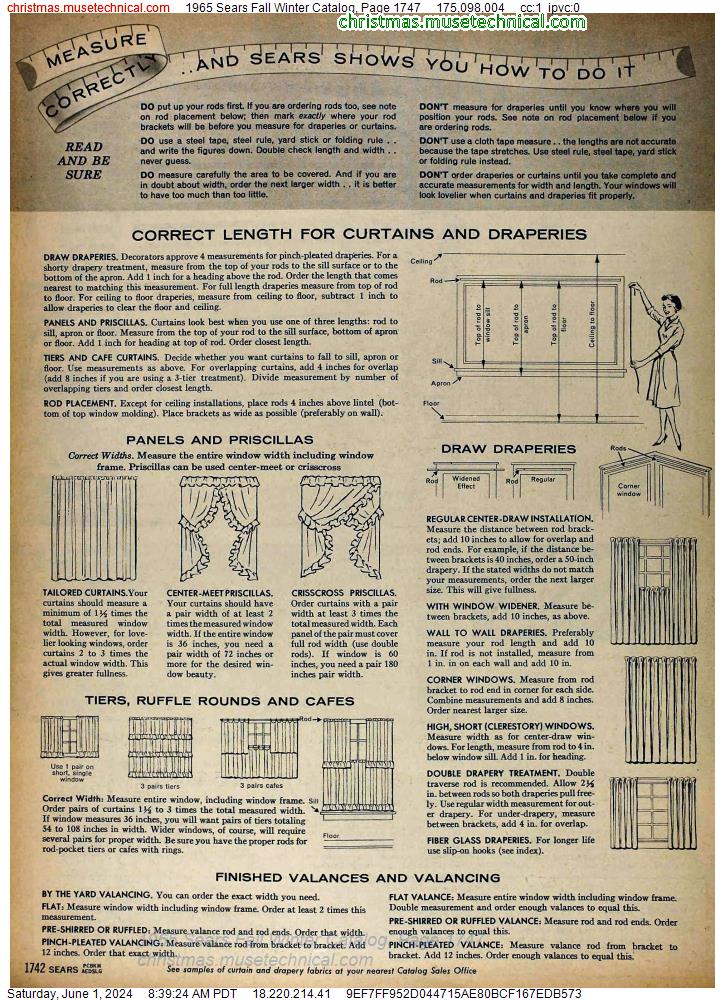 1965 Sears Fall Winter Catalog, Page 1747