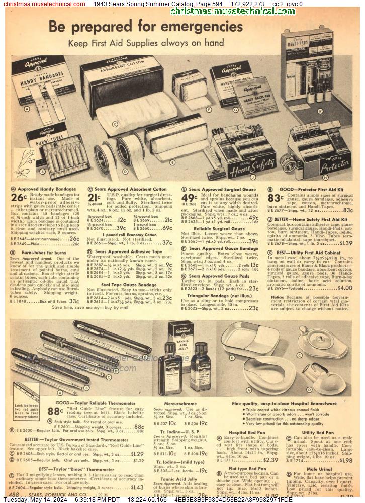 1943 Sears Spring Summer Catalog, Page 594