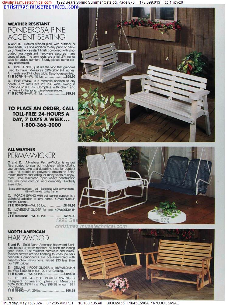 1992 Sears Spring Summer Catalog, Page 876