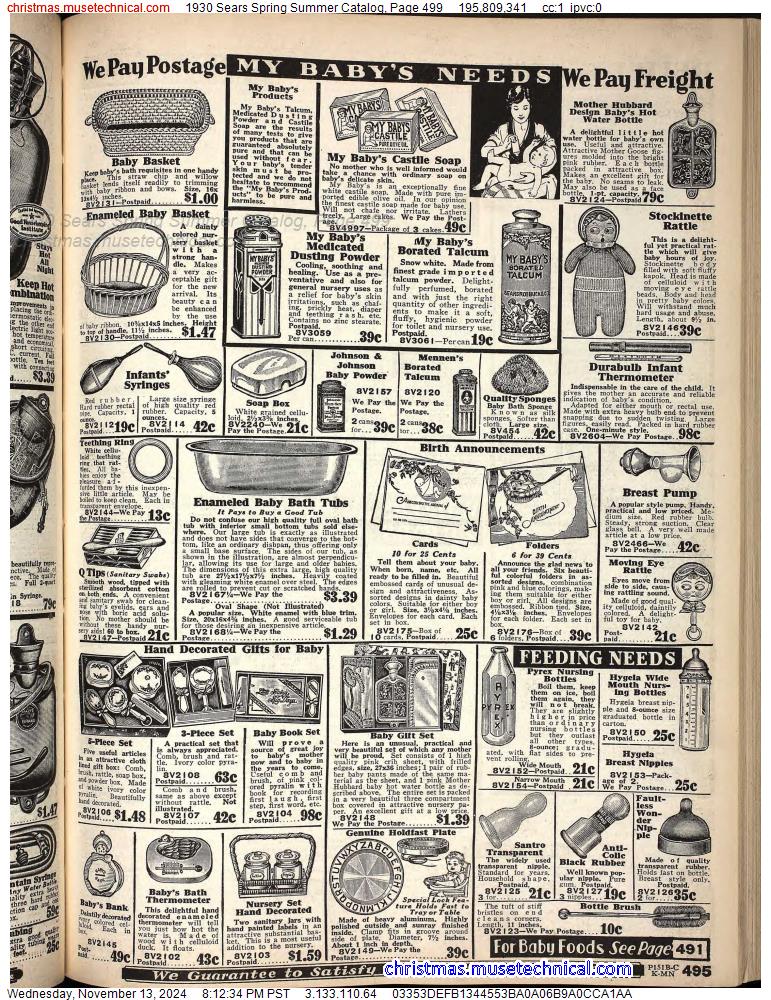 1930 Sears Spring Summer Catalog, Page 499