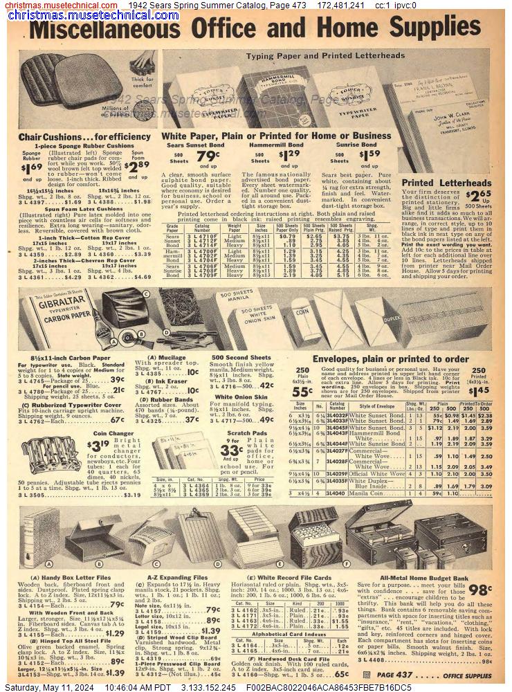 1942 Sears Spring Summer Catalog, Page 473