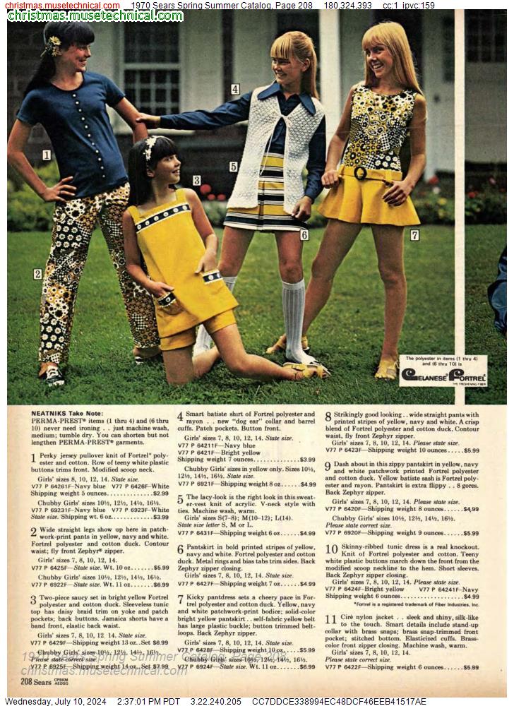1970 Sears Spring Summer Catalog, Page 208
