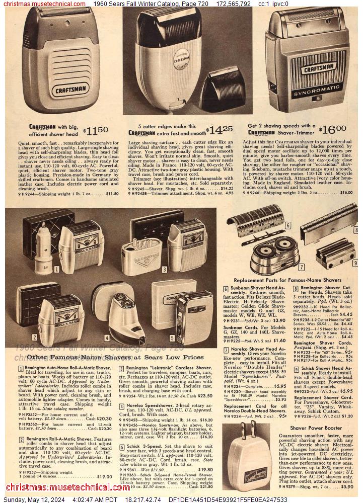 1960 Sears Fall Winter Catalog, Page 720
