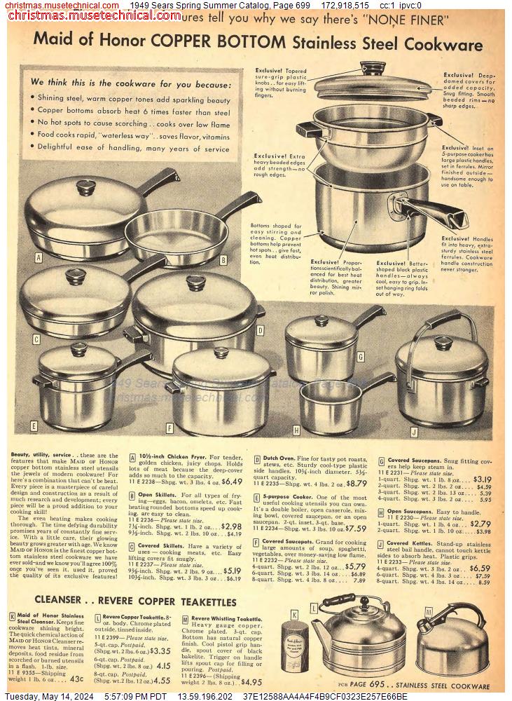 1949 Sears Spring Summer Catalog, Page 699