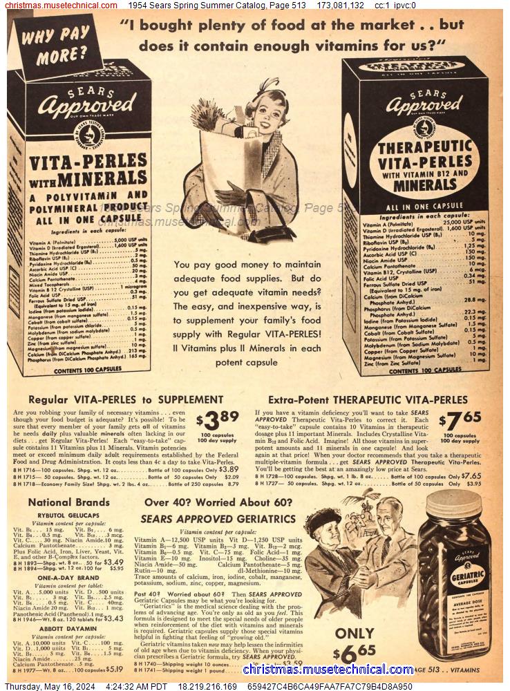 1954 Sears Spring Summer Catalog, Page 513