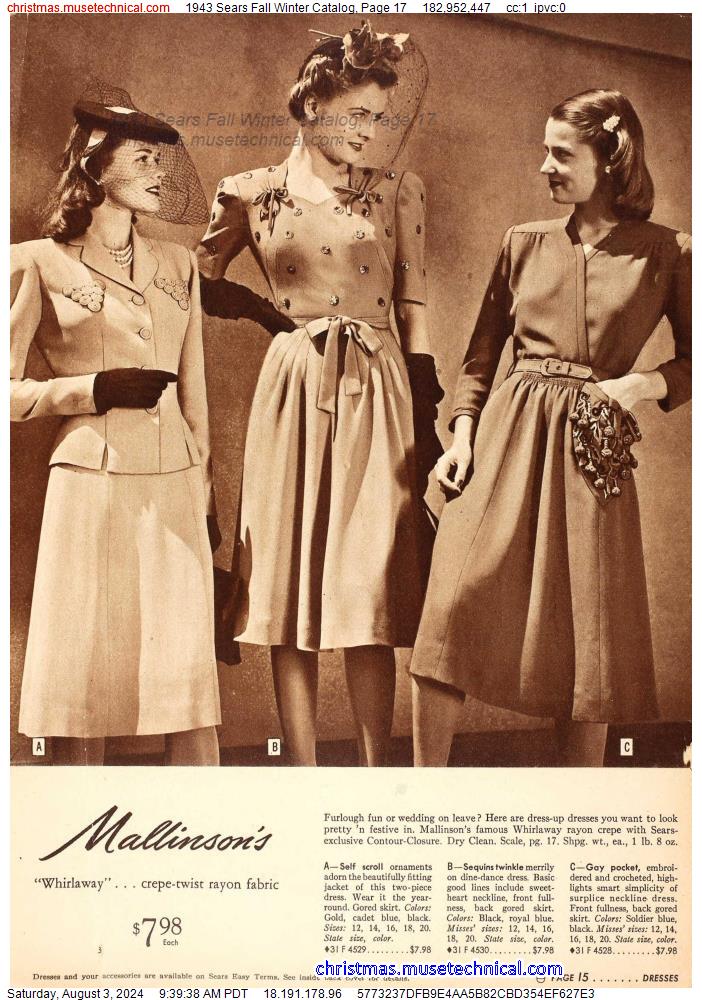 1943 Sears Fall Winter Catalog, Page 17
