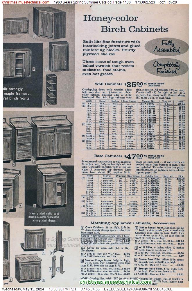 1963 Sears Spring Summer Catalog, Page 1136