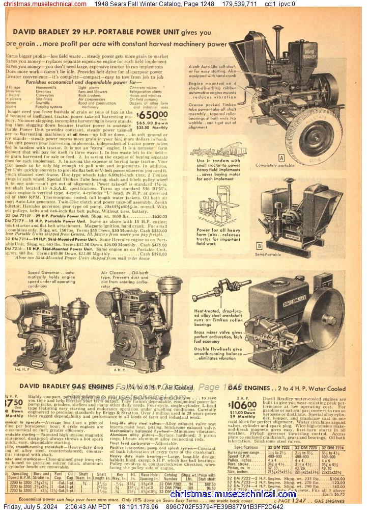 1948 Sears Fall Winter Catalog, Page 1248
