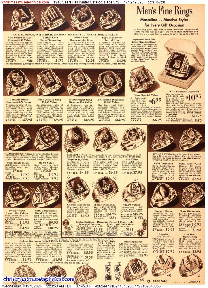 1940 Sears Fall Winter Catalog, Page 572