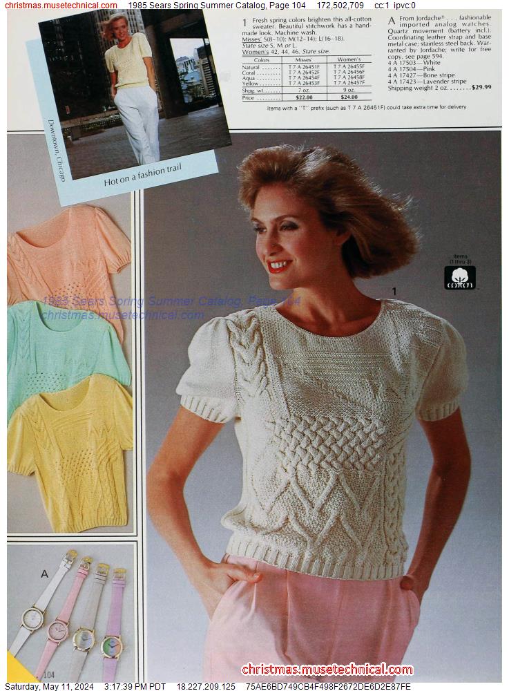 1985 Sears Spring Summer Catalog, Page 104