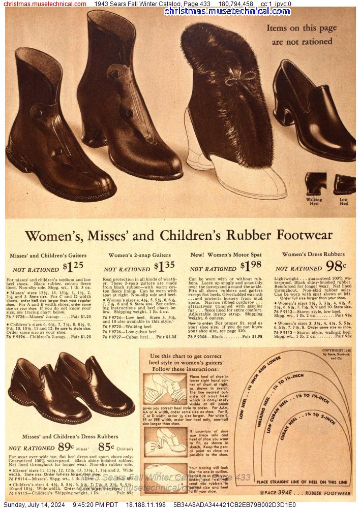 1943 Sears Fall Winter Catalog, Page 433