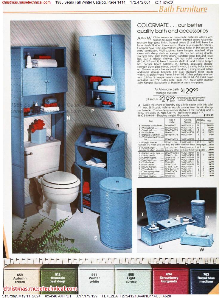 1985 Sears Fall Winter Catalog, Page 1414