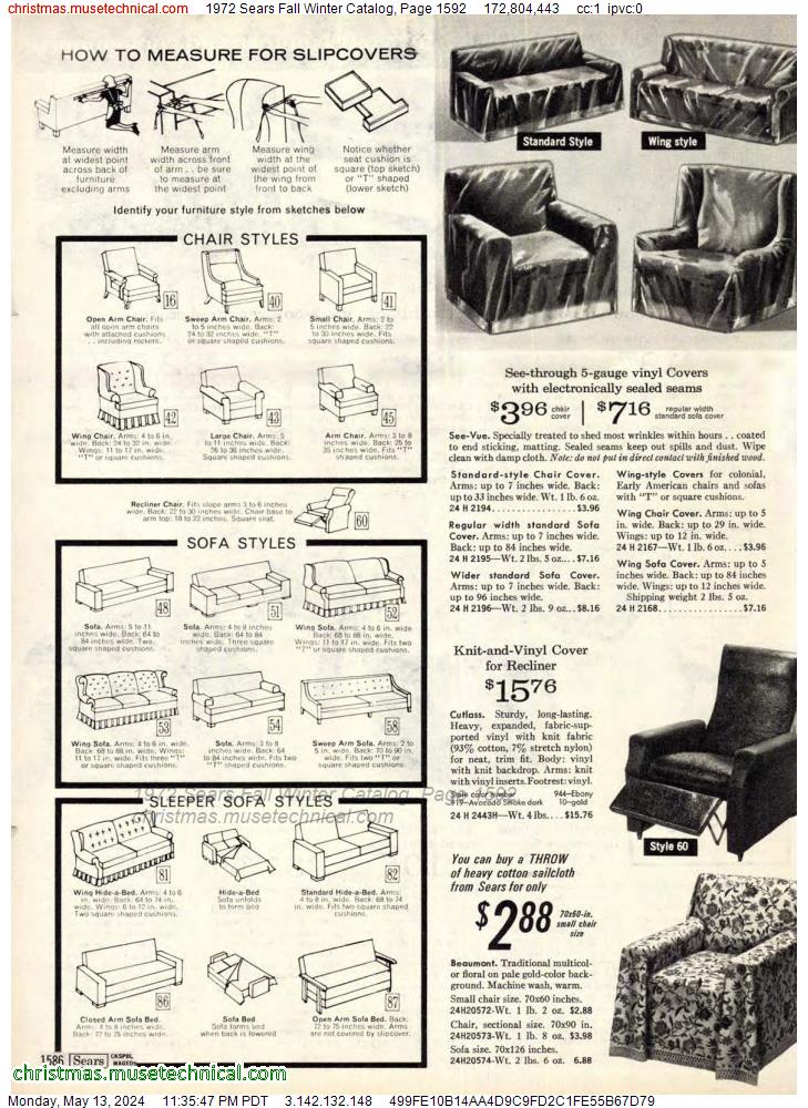 1972 Sears Fall Winter Catalog, Page 1592