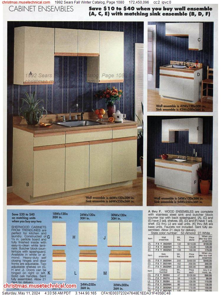 1992 Sears Fall Winter Catalog, Page 1080