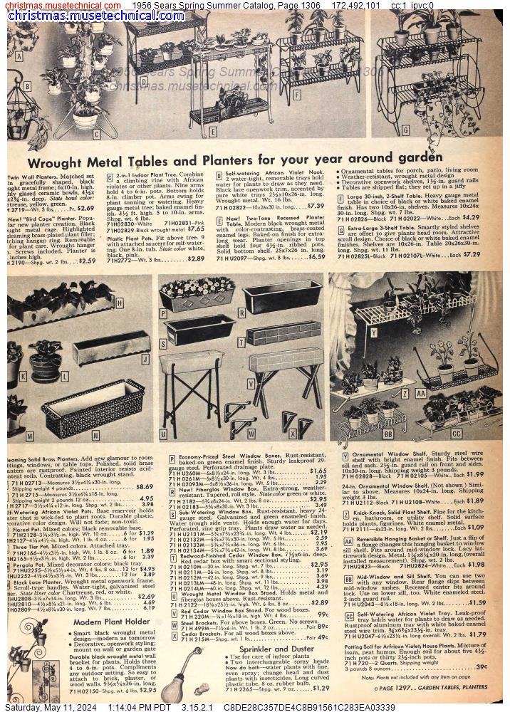 1956 Sears Spring Summer Catalog, Page 1306