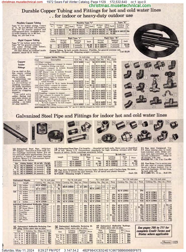 1972 Sears Fall Winter Catalog, Page 1129