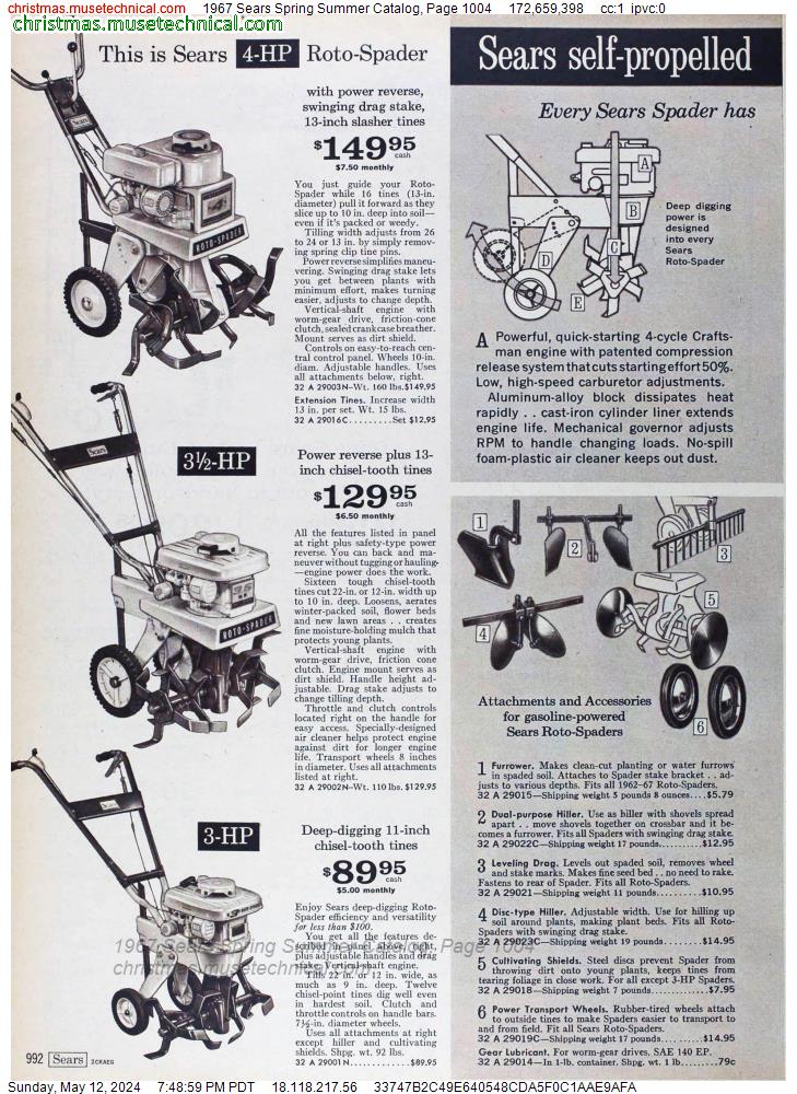 1967 Sears Spring Summer Catalog, Page 1004