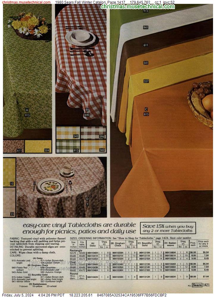 1980 Sears Fall Winter Catalog, Page 1417