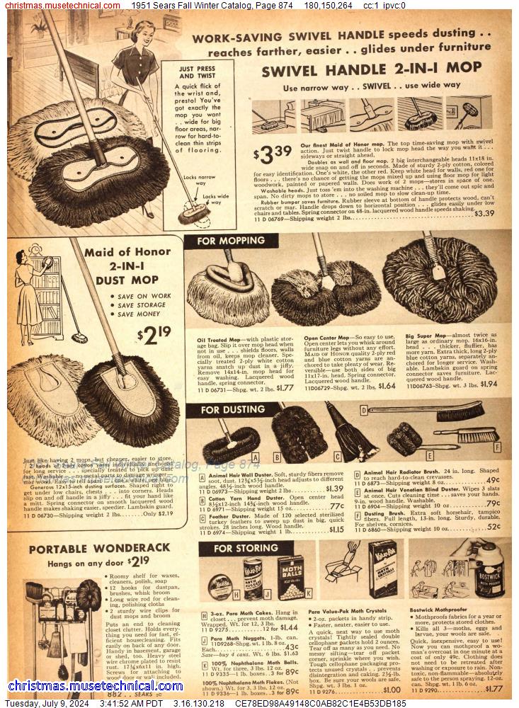 1951 Sears Fall Winter Catalog, Page 874