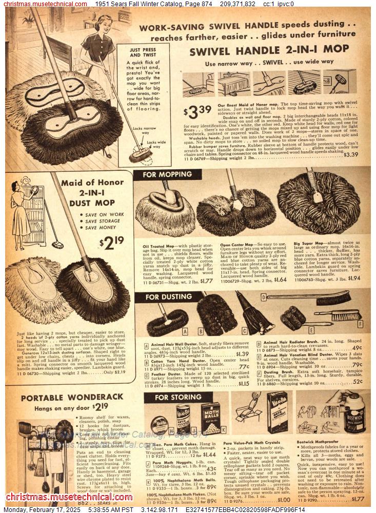 1951 Sears Fall Winter Catalog, Page 874