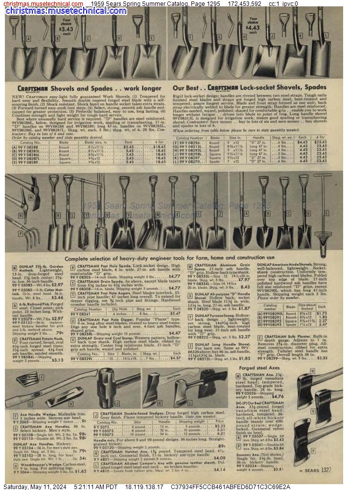 1959 Sears Spring Summer Catalog, Page 1295