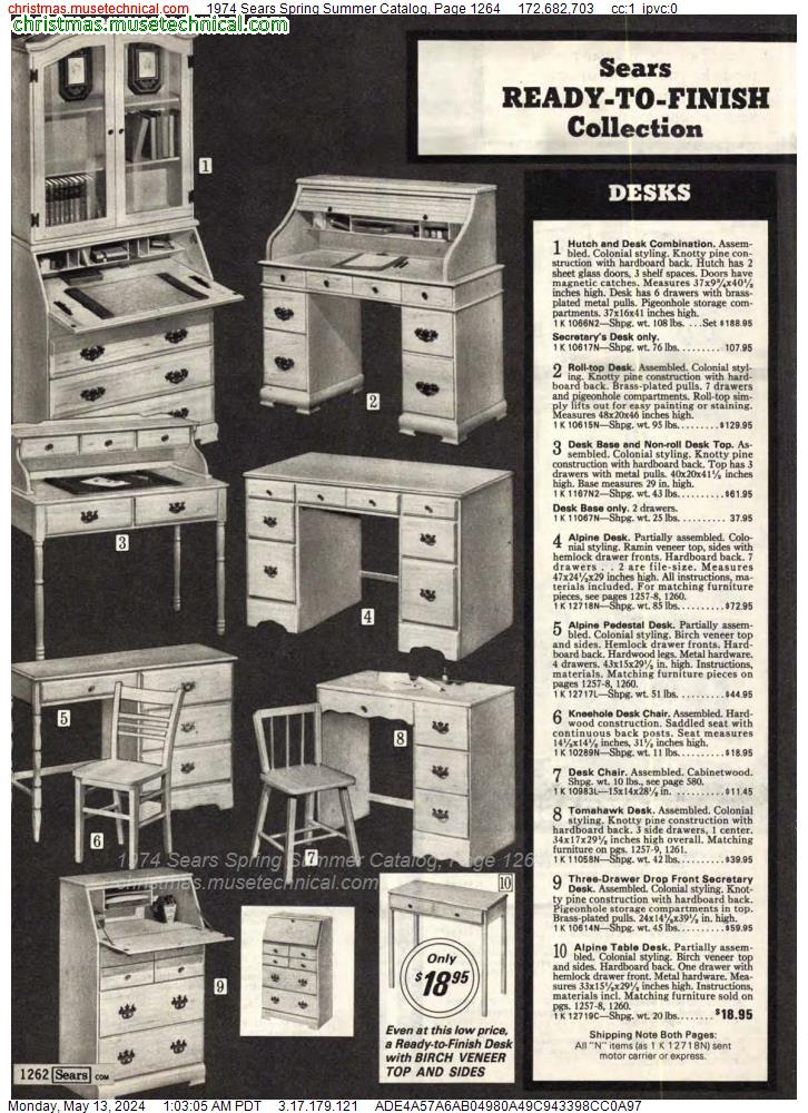 1974 Sears Spring Summer Catalog, Page 1264
