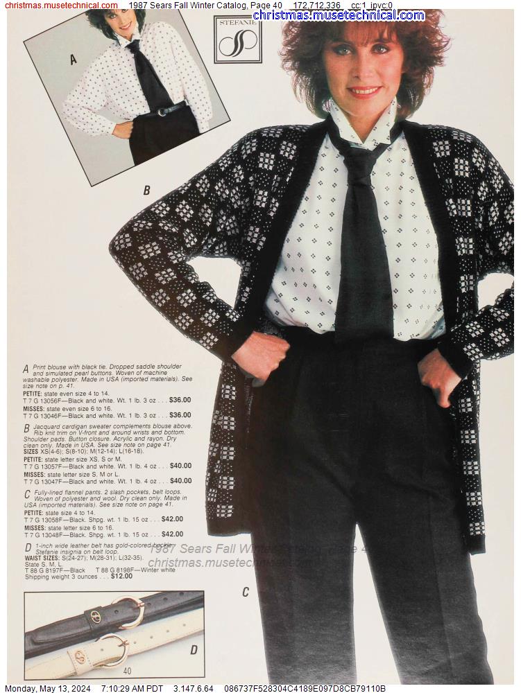 1987 Sears Fall Winter Catalog, Page 40