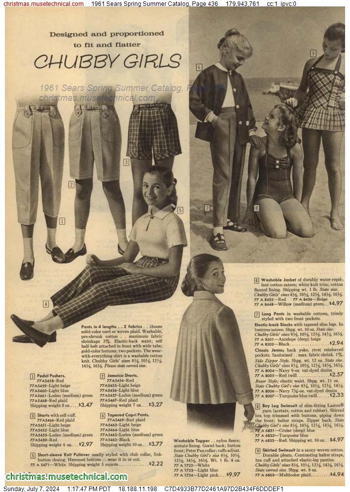 1961 Sears Spring Summer Catalog, Page 436