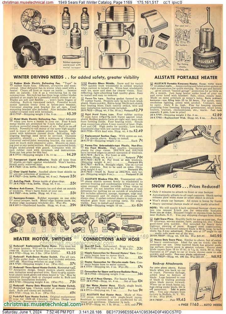 1949 Sears Fall Winter Catalog, Page 1169