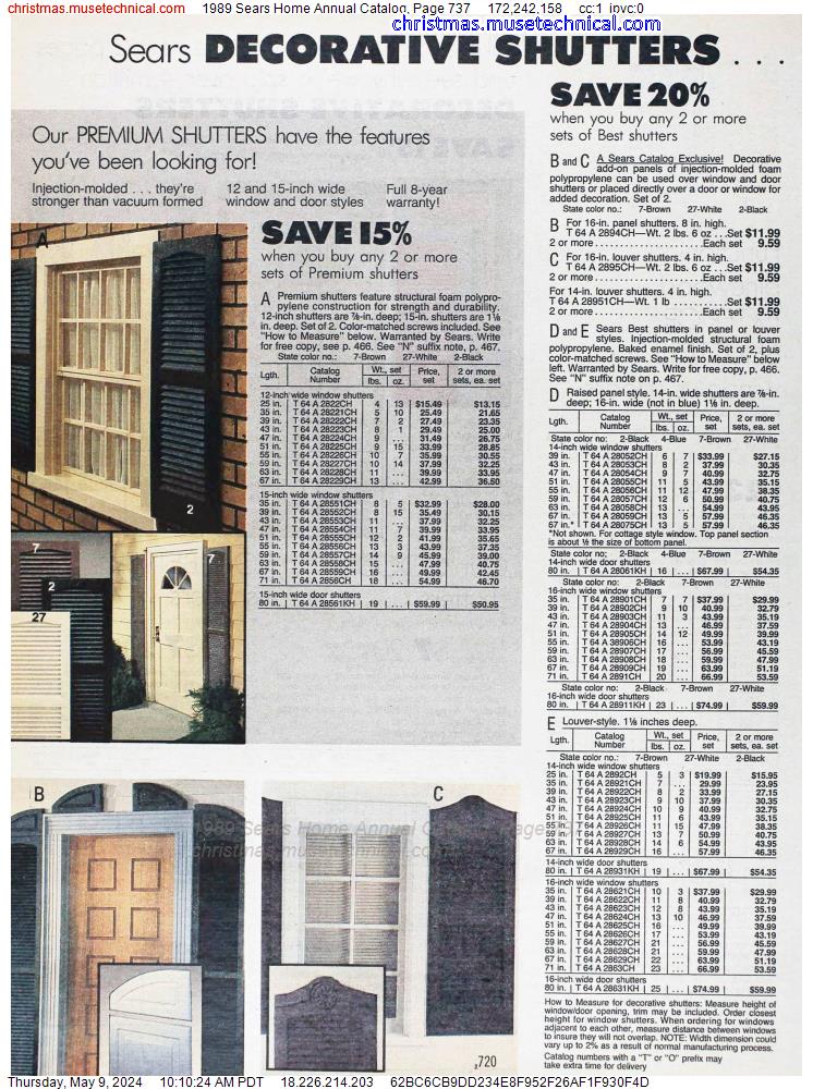 1989 Sears Home Annual Catalog, Page 737