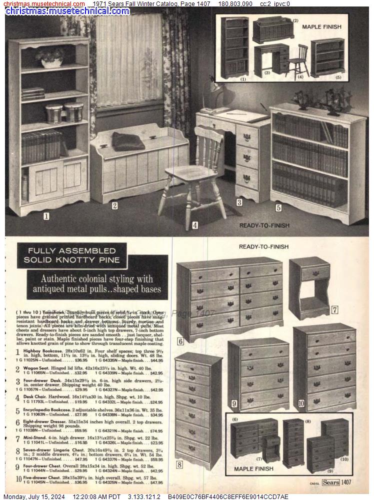 1971 Sears Fall Winter Catalog, Page 1407