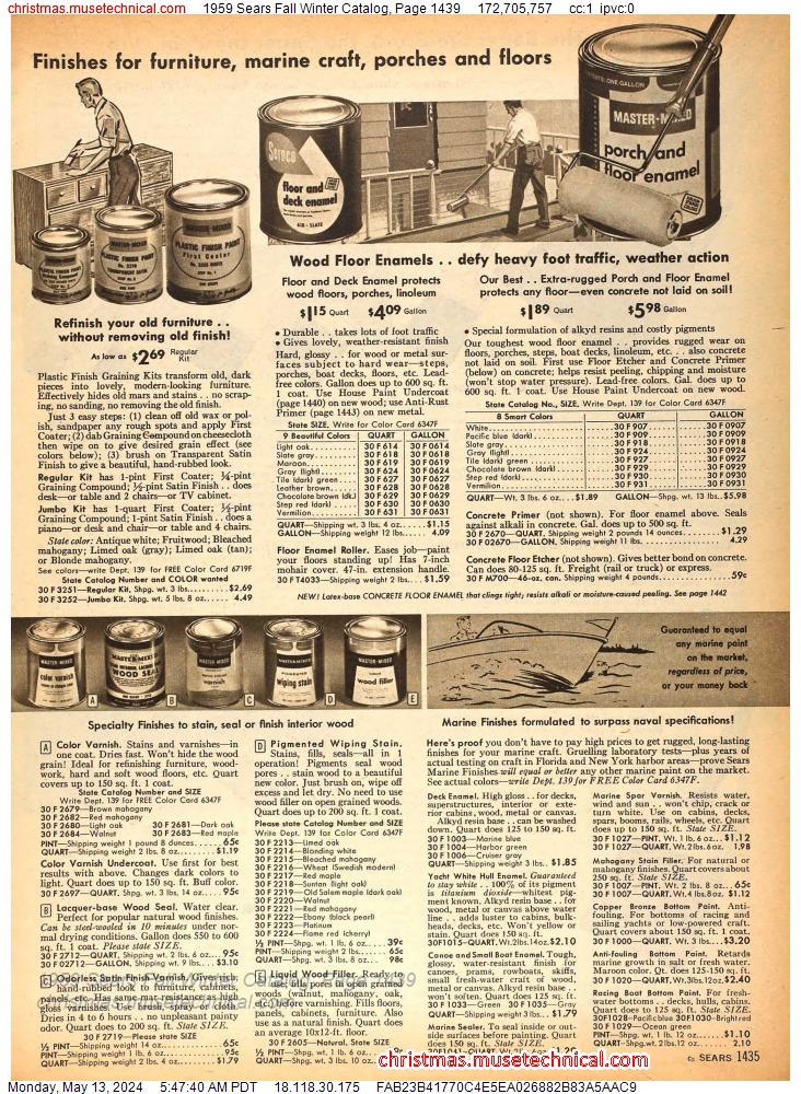 1959 Sears Fall Winter Catalog, Page 1439