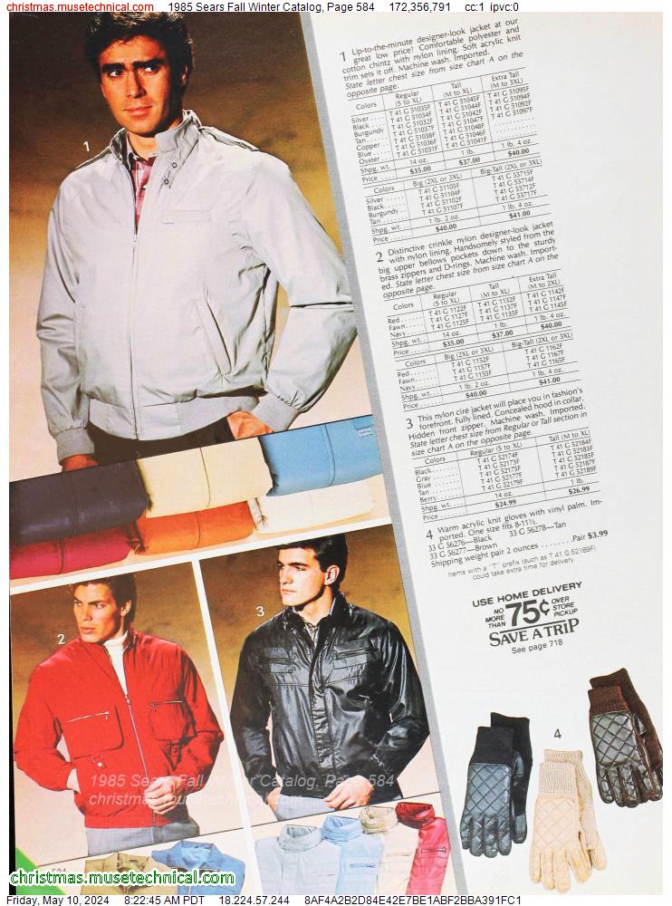 1985 Sears Fall Winter Catalog, Page 584