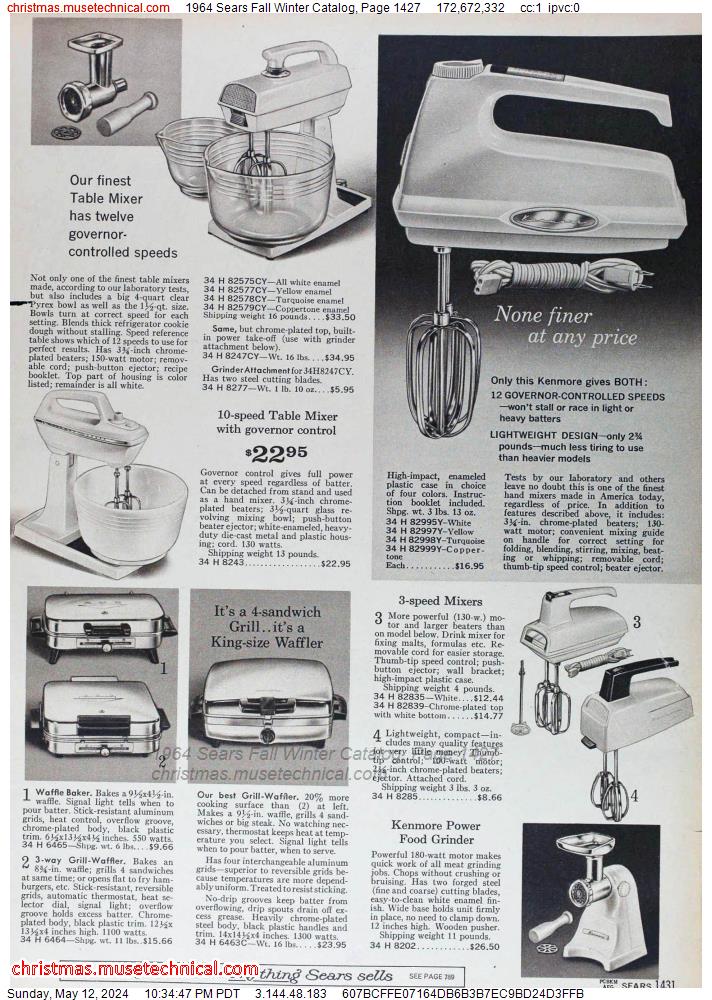 1964 Sears Fall Winter Catalog, Page 1427