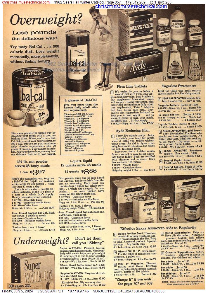 1962 Sears Fall Winter Catalog, Page 357