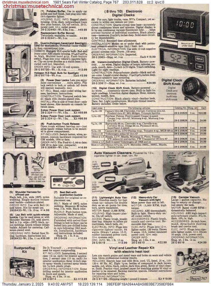 1981 Sears Fall Winter Catalog, Page 767