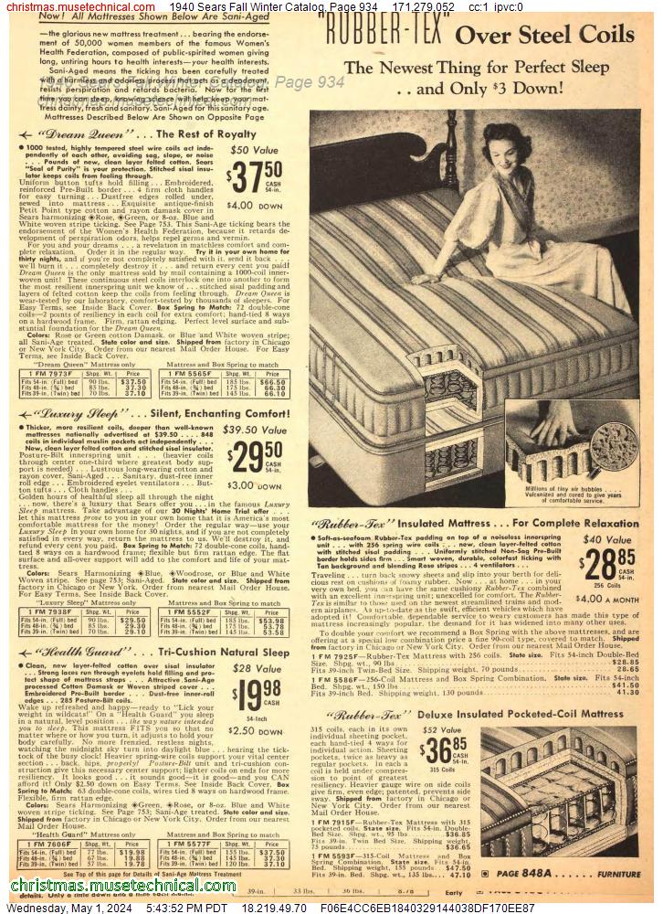 1940 Sears Fall Winter Catalog, Page 934