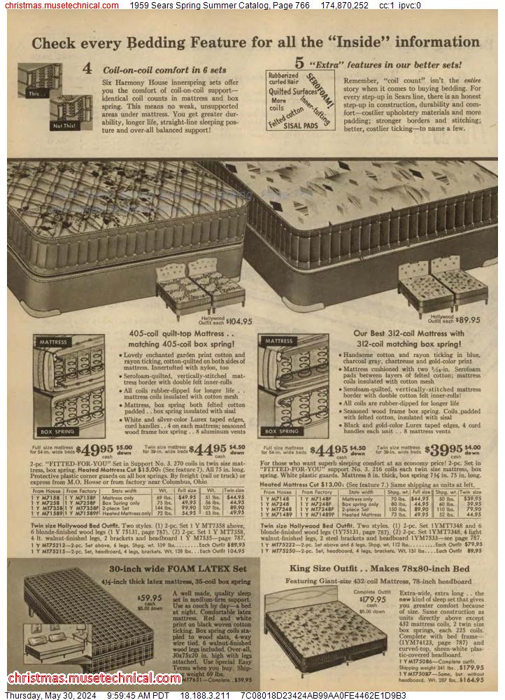 1959 Sears Spring Summer Catalog, Page 766