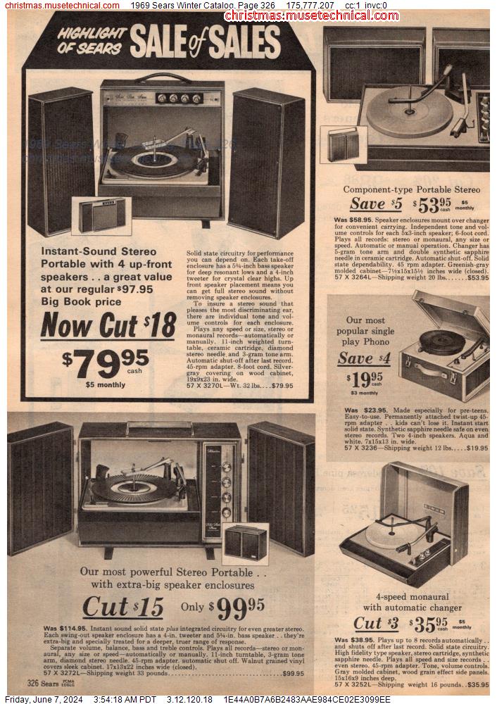 1969 Sears Winter Catalog, Page 326